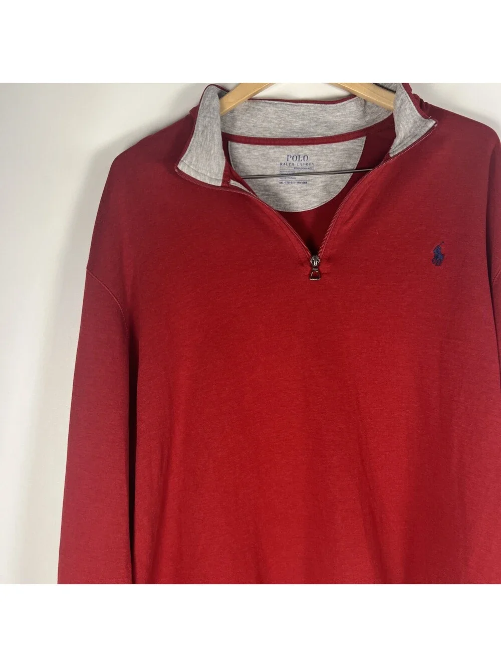 Polo Ralph Lauren Red Quarter Zip Sweatshirt-Men's XXL